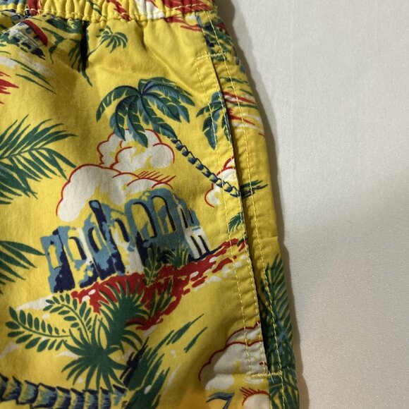 Vintage Polo 90s Hawaiian Yellow Ralph Lauren Drawstring Swim Shorts Trunks 2XL - Picture 6 of 11